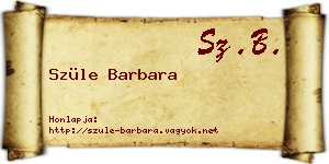 Szüle Barbara névjegykártya